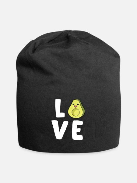 Avocado-Liebhaber Niedliche Avocado - Jersey-Beanie - Schwarz