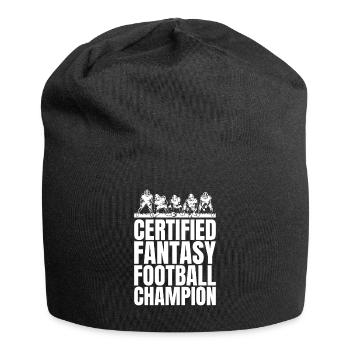 Funny Certified Fantasy Football Champion - Jersey Beanie - black - Front