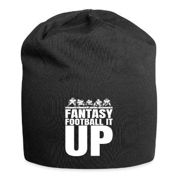 Lustiger Männer-Fantasie-Fußball-König - Jersey-Beanie - Schwarz - Vorne