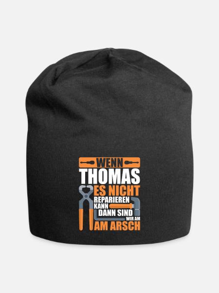 Vorname Thomas Name Geburtstag Geschenk - Jersey-Beanie - Schwarz