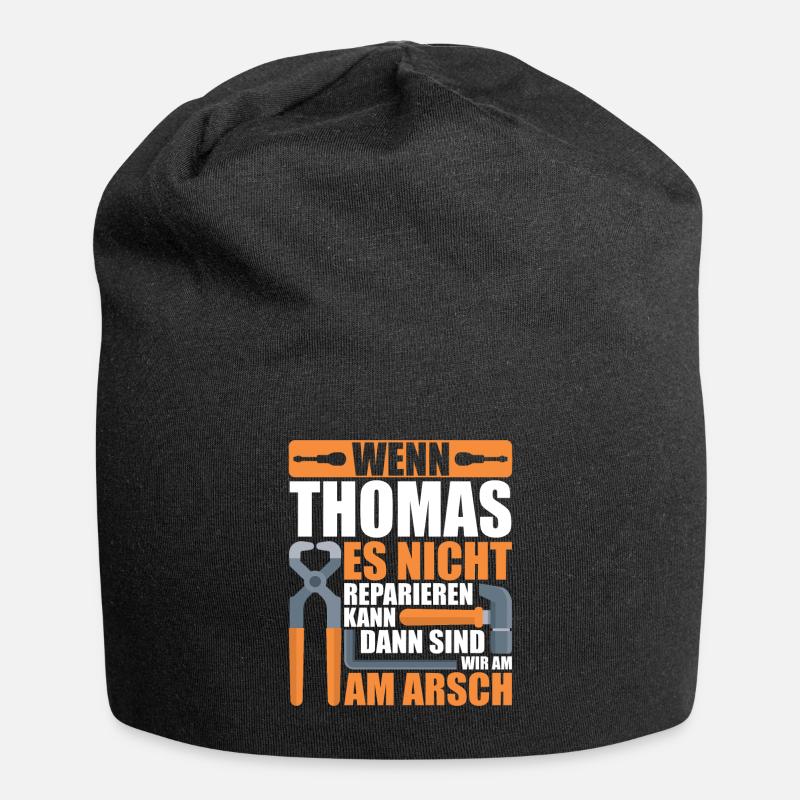 Vorname Thomas Name Geburtstag Geschenk - Jersey-Beanie - Schwarz