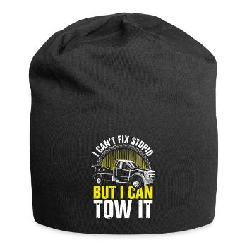 Ich Kann Es Nicht Reparieren, Aber Ich - Jersey-Beanie - Schwarz - Vorne