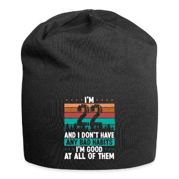 22 Year Old Birthday Funny Humor 22 Birthday - Jersey Beanie - black - Front