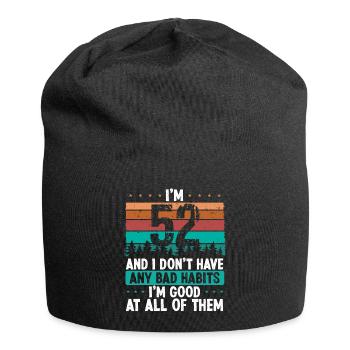 52 Year Old Birthday Funny Humor 52 Birthday - Jersey Beanie - black - Front