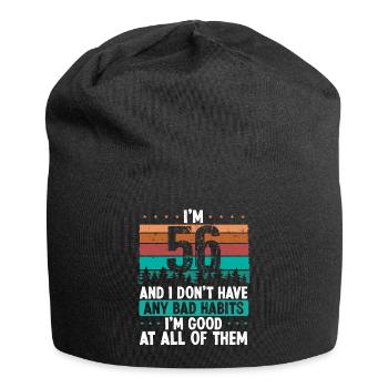 56 Year Old Birthday Funny Humor 56 Birthday - Jersey Beanie - black - Front