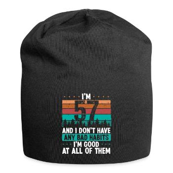 57 Year Old Birthday Funny Humor 57 Birthday - Jersey Beanie - black - Front