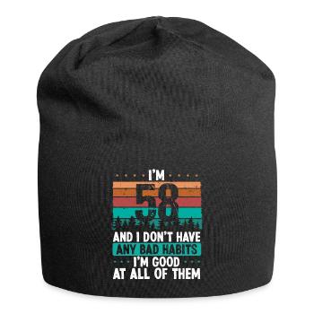 58 Year Old Birthday Funny Humor 58 Birthday - Jersey Beanie - black - Front