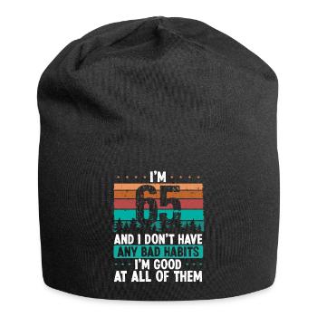 Anniversaire de 65 ans Drôle d’humour 65 anniversaire - Bonnet en jersey - noir - Devant