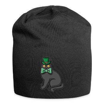 Lucky Cat Mom Kleeblatt Katze St. Patricks Day - Jersey-Beanie - Schwarz - Vorne