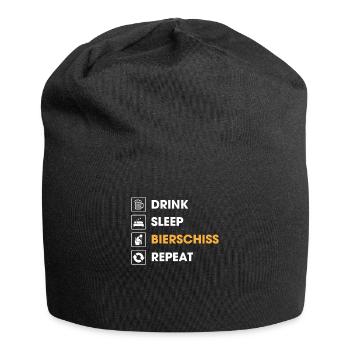 Eat Sleep Bierschiss Repeat Beer Beer Drinker - Jersey Beanie - black - Front