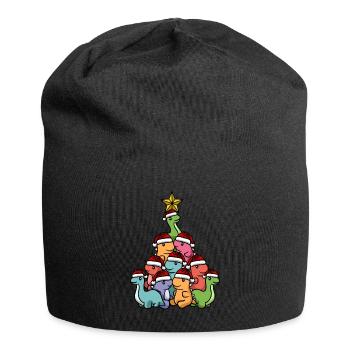Arbre de Noël des dinosaures - Bonnet en jersey - noir - Devant