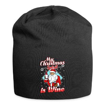 My christmas spirit is wine - Jersey-Beanie - Schwarz - Vorne