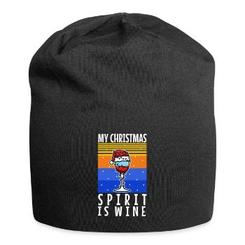 My christmas spirit is wine - Jersey-Beanie - Schwarz - Vorne