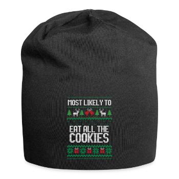 Le plus susceptible de manger tous les biscuits de Noël laids - Bonnet en jersey - noir - Devant