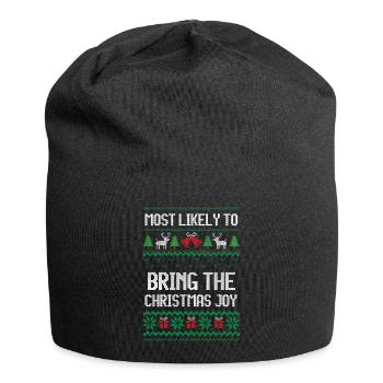Le plus susceptible d’apporter la joie de Noël noël - Bonnet en jersey - noir - Devant