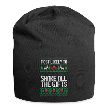 Most likely to shake all the gifts christmas - Jersey Beanie - black - Front