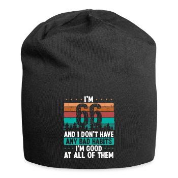 66 Year Old Birthday Funny Humor 66 Birthday - Jersey Beanie - black - Front