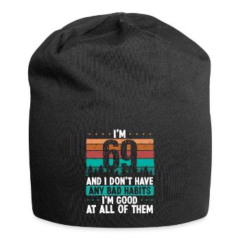 Anniversaire de 69 ans Drôle d’humour 69 anniversaire - Bonnet en jersey - noir - Devant
