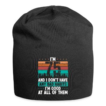 75 Year Old Birthday Funny Humor 75 Birthday - Jersey Beanie - black - Front