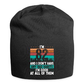 82 Year Old Birthday Funny Humor 82 Birthday - Jersey Beanie - black - Front