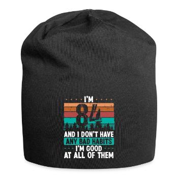 84 Year Old Birthday Funny Humor 84 Birthday - Jersey Beanie - black - Front