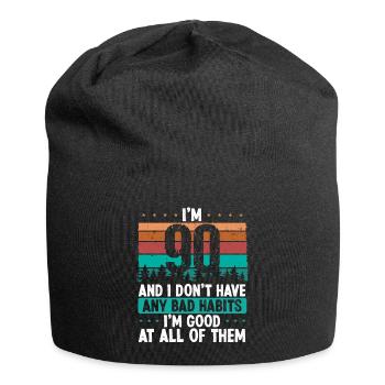 90 Year Old Birthday Funny Humor 90 Birthday - Jersey Beanie - black - Front