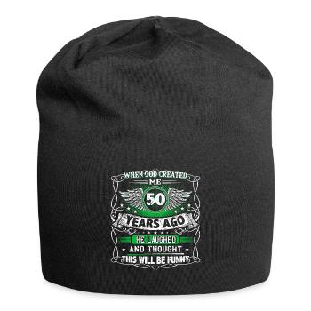 When God created me 50 years ago, Lustiger created 50. - Jersey Beanie - black - Front