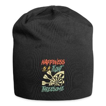 Happiness is a tight Thressome Dart Saying - Jersey Beanie - black - Front