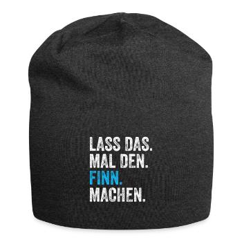 Lass das mal den Finn machen Name - Jersey-Beanie - Anthrazit - Vorne