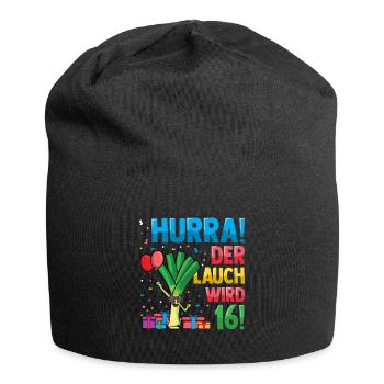 Hurra der Lauch wird 16 - Jersey-Beanie - Schwarz - Vorne