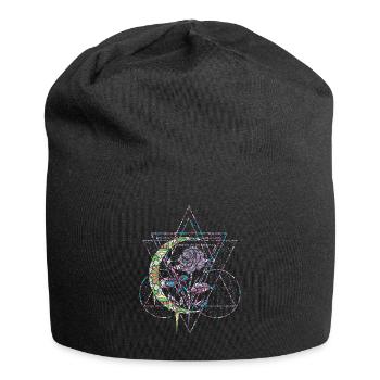 Occult Vintage Rose Moon Geometry Gothic Halloween - Jersey-Beanie - Schwarz - Vorne
