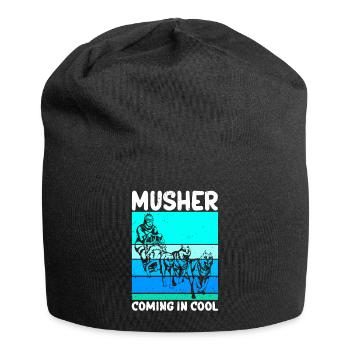Mushing Dog Sled Dogs Gift - Jersey Beanie - black - Front