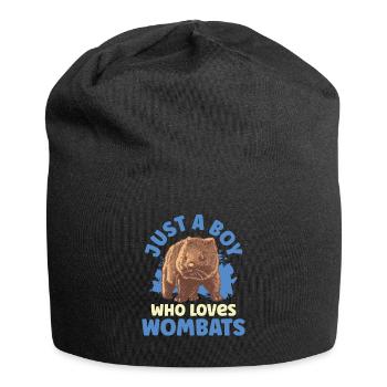 Boy who wombat loves Australia marsupial - Jersey Beanie - black - Front