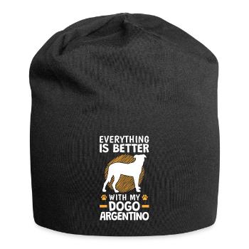Everything is better with a Dogo Argentino - Jersey Beanie - black - Front