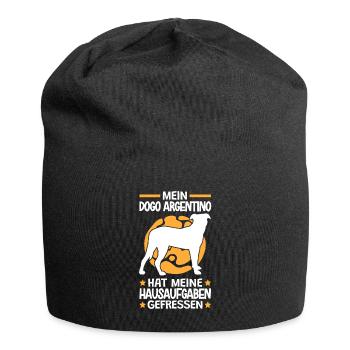Dogo Argentino hat meine Hausaufgaben gefressen - Jersey-Beanie - Schwarz - Vorne