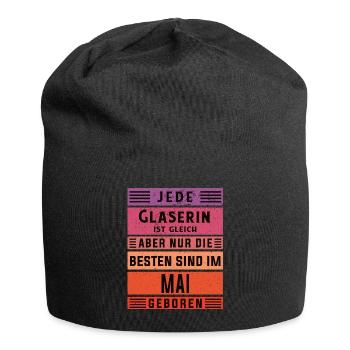 Glaserinei Geburtstag Mai geboren Glaserin - Jersey-Beanie - Schwarz - Vorne
