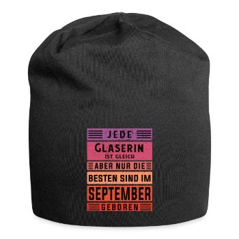Glaserinei Geburtstag September geboren Glaserin - Jersey-Beanie - Schwarz - Vorne