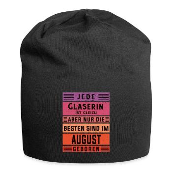 Glaserinei Geburtstag August geboren Glaserin - Jersey-Beanie - Schwarz - Vorne