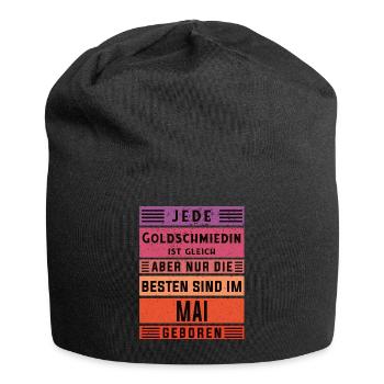 Juwelier Geburtstag Mai geboren Goldschmiedin - Jersey-Beanie - Schwarz - Vorne