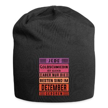 Juwelier Geburtstag Dezember geboren Goldschmiedin - Jersey-Beanie - Schwarz - Vorne