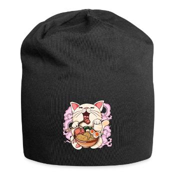 Ramen Eating Cat Kawaii Anime Baka Japonais - Bonnet en jersey - noir - Devant
