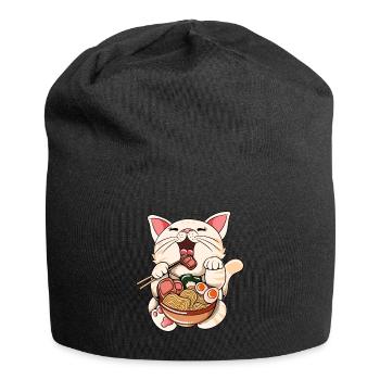 Ramen Eating Cat Kawaii Anime Baka Japonais - Bonnet en jersey - noir - Devant