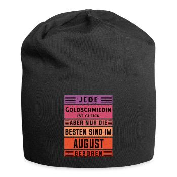 Juwelier Geburtstag August geboren Goldschmiedin - Jersey-Beanie - Schwarz - Vorne