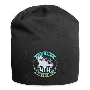 Baby seal 4 years old its my 4th birthday - Jersey Beanie - black - Front