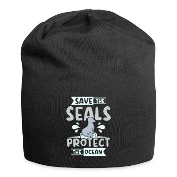 Save te seals protect the ocean - Jersey Beanie - black - Front