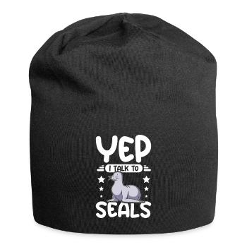 Yep I talk to seals - Jersey Beanie - black - Front