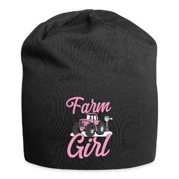 Farming Farmer Girl Tractor Farm - Jersey-Beanie - Schwarz - Vorne