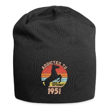 Geburtstag Pferde Reiten September 1951 - Jersey-Beanie - Schwarz - Vorne