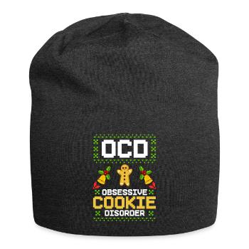 Weihnachten Plätzchen Keks Backen Weihnachtsgebäck - Jersey-Beanie - Anthrazit - Vorne