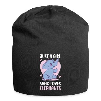 Just A Girl Who Loves Elephants Elefant Geschenk - Jersey-Beanie - Schwarz - Vorne